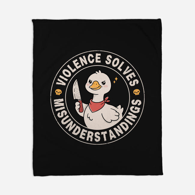 Violence Solves Misunderstandings-None-Fleece-Blanket-GODZILLARGE
