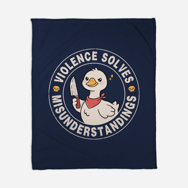 Violence Solves Misunderstandings-None-Fleece-Blanket-GODZILLARGE