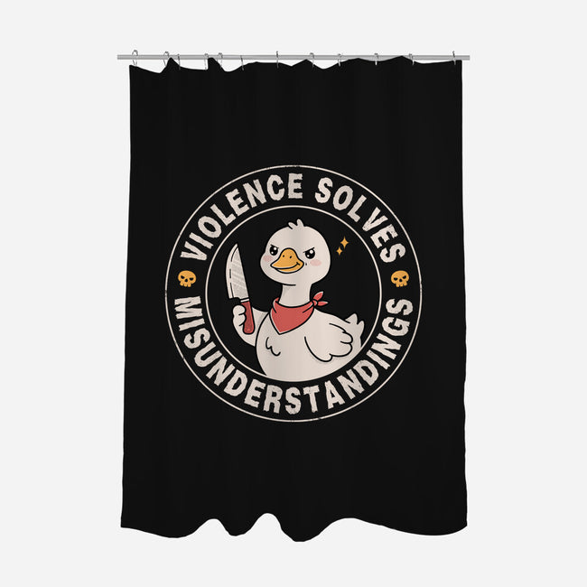 Violence Solves Misunderstandings-None-Polyester-Shower Curtain-GODZILLARGE