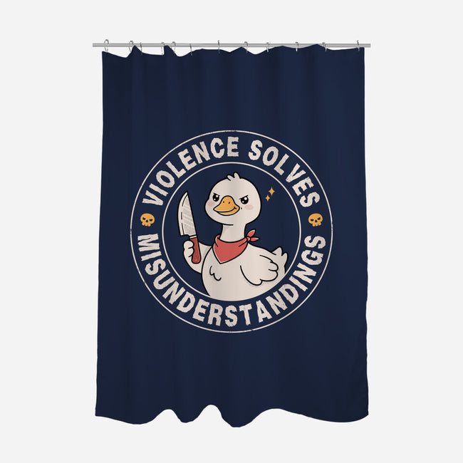 Violence Solves Misunderstandings-None-Polyester-Shower Curtain-GODZILLARGE