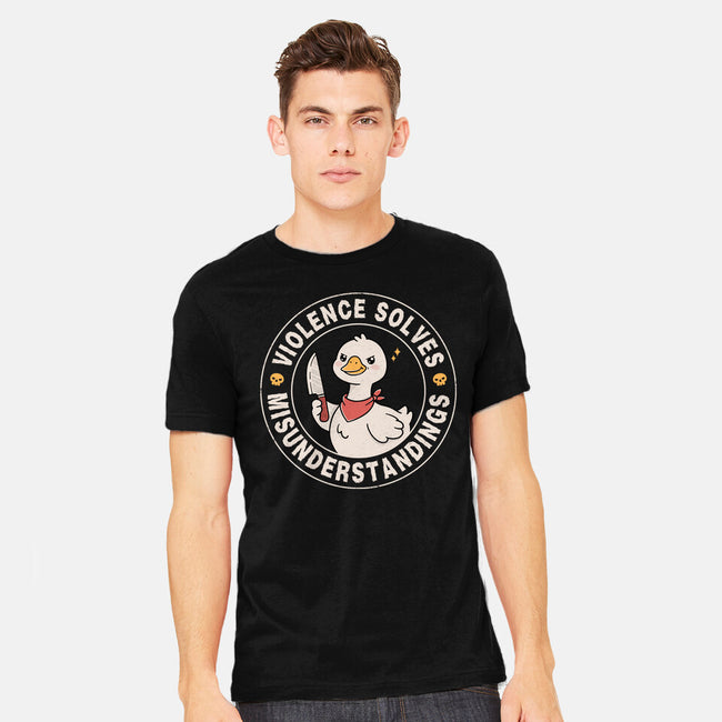 Violence Solves Misunderstandings-Mens-Heavyweight-Tee-GODZILLARGE
