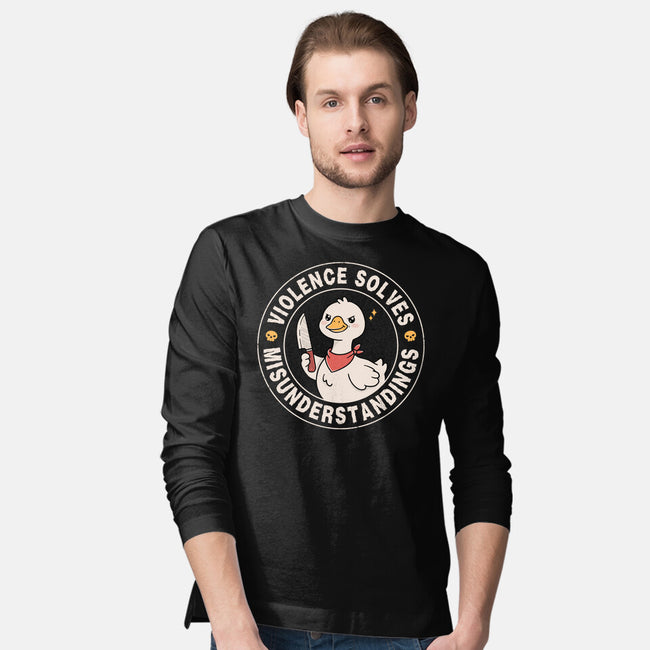 Violence Solves Misunderstandings-Mens-Long Sleeved-Tee-GODZILLARGE