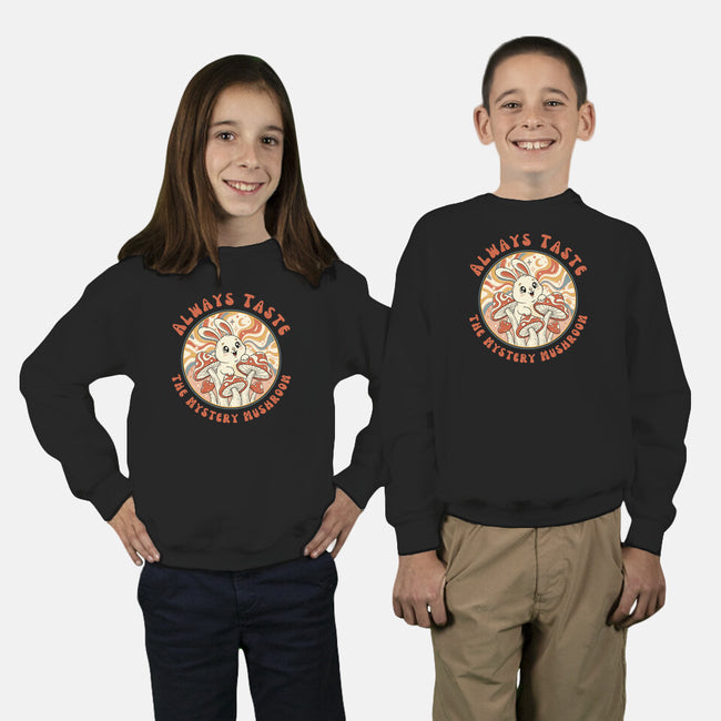 Mystery Mushroom-Youth-Crew Neck-Sweatshirt-GODZILLARGE