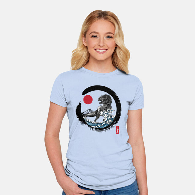 Enso T-Rex-Womens-Fitted-Tee-DrMonekers