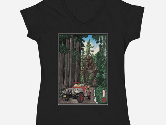 T-Rex Chase Woodblock
