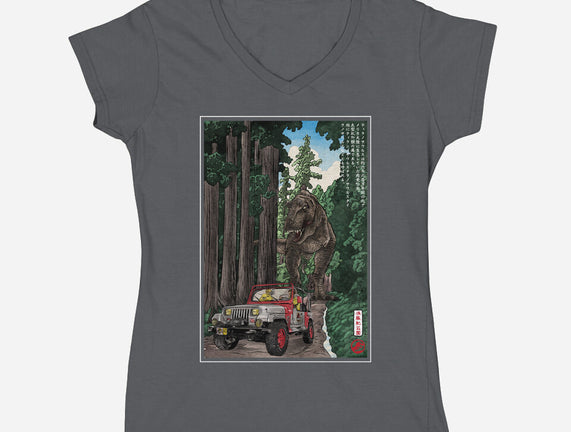 T-Rex Chase Woodblock