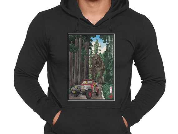 T-Rex Chase Woodblock
