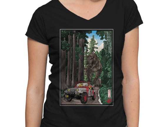 T-Rex Chase Woodblock