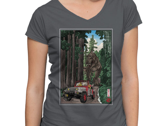 T-Rex Chase Woodblock