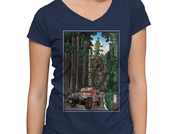 T-Rex Chase Woodblock