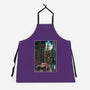 T-Rex Chase Woodblock-Unisex-Kitchen-Apron-DrMonekers