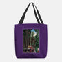 T-Rex Chase Woodblock-None-Basic Tote-Bag-DrMonekers