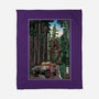 T-Rex Chase Woodblock-None-Fleece-Blanket-DrMonekers