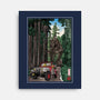 T-Rex Chase Woodblock-None-Stretched-Canvas-DrMonekers