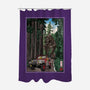 T-Rex Chase Woodblock-None-Polyester-Shower Curtain-DrMonekers