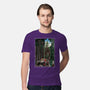 T-Rex Chase Woodblock-Mens-Premium-Tee-DrMonekers