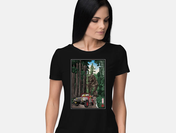 T-Rex Chase Woodblock