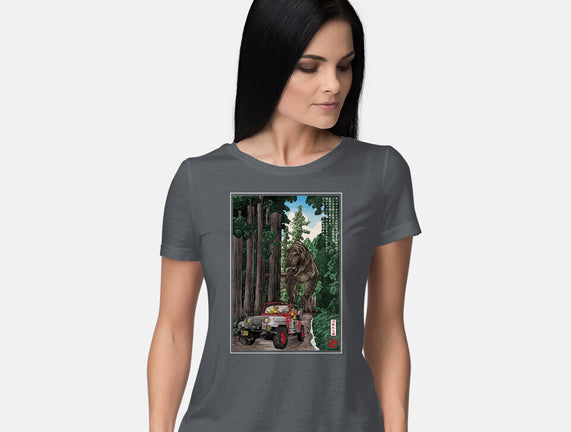 T-Rex Chase Woodblock