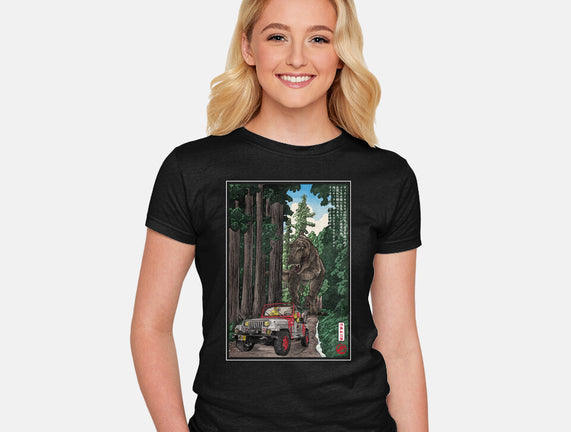 T-Rex Chase Woodblock