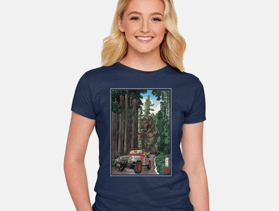 T-Rex Chase Woodblock