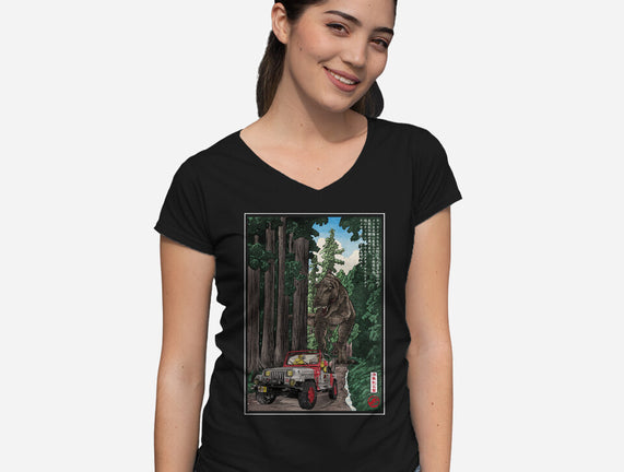 T-Rex Chase Woodblock