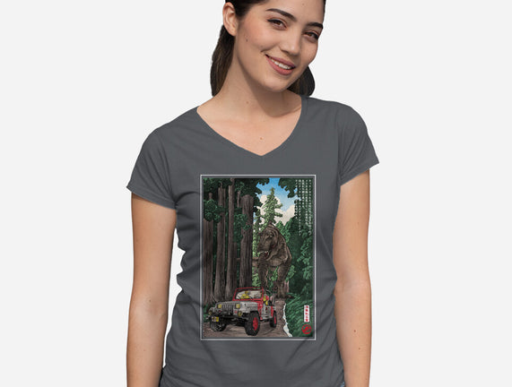 T-Rex Chase Woodblock