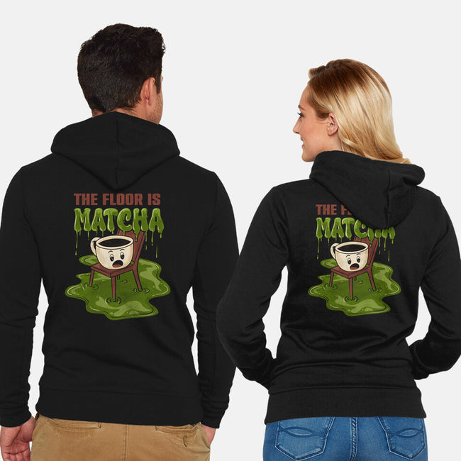 The Floor Is Matcha-Unisex-Zip-Up-Sweatshirt-Danhood