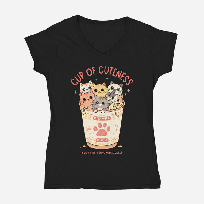 Cup Of Cuteness-Womens-V-Neck-Tee-GODZILLARGE