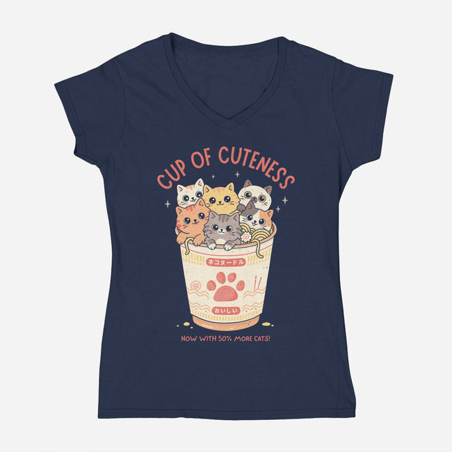 Cup Of Cuteness-Womens-V-Neck-Tee-GODZILLARGE