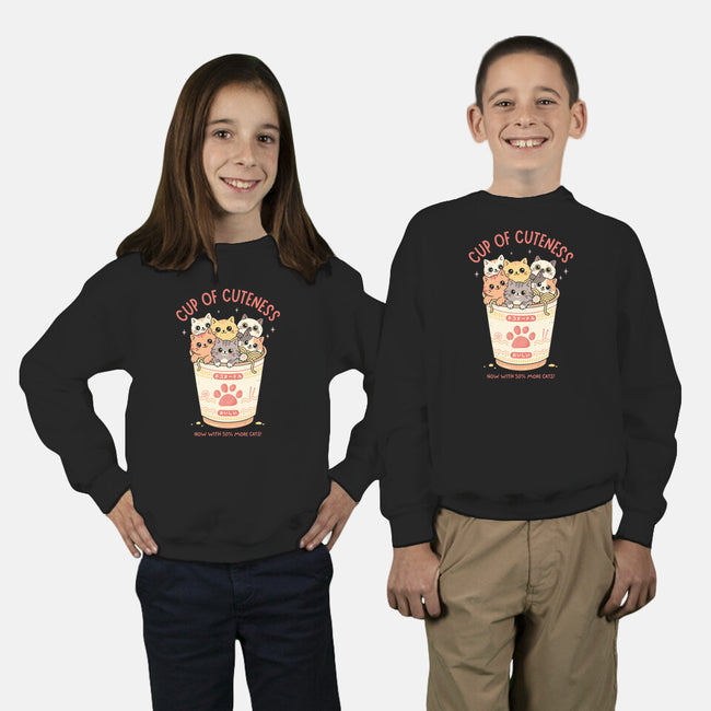 Cup Of Cuteness-Youth-Crew Neck-Sweatshirt-GODZILLARGE