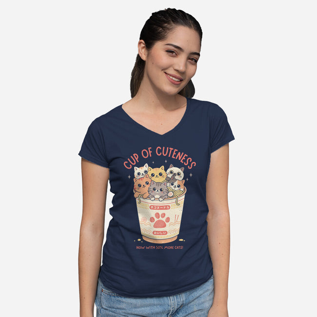 Cup Of Cuteness-Womens-V-Neck-Tee-GODZILLARGE