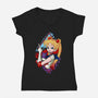 Moongirl Cartoon-Womens-V-Neck-Tee-nickzzarto