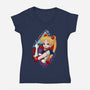 Moongirl Cartoon-Womens-V-Neck-Tee-nickzzarto