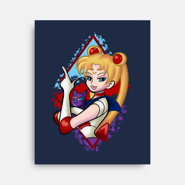 Moongirl Cartoon-None-Stretched-Canvas-nickzzarto