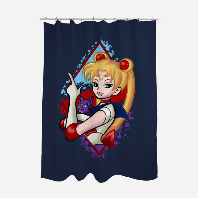 Moongirl Cartoon-None-Polyester-Shower Curtain-nickzzarto