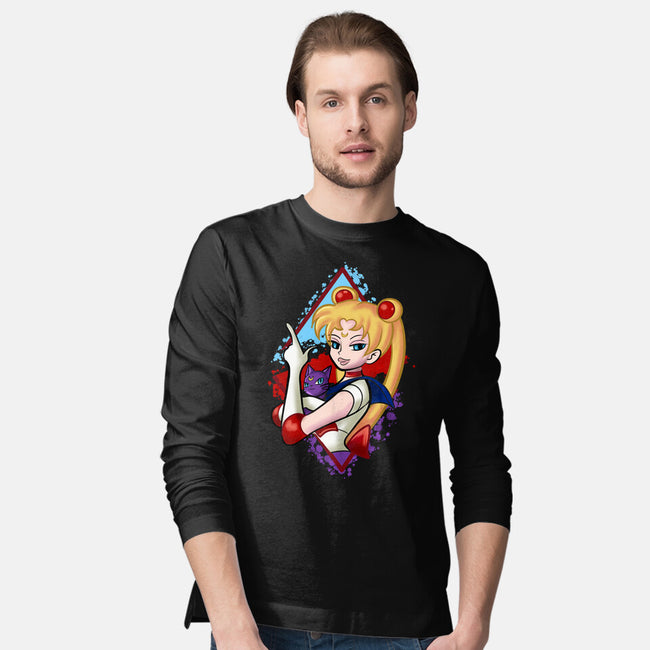 Moongirl Cartoon-Mens-Long Sleeved-Tee-nickzzarto