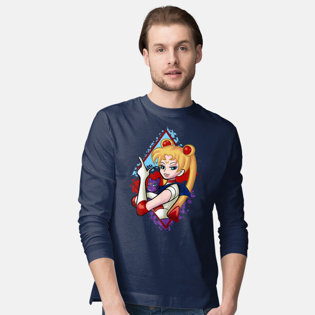Moongirl Cartoon-Mens-Long Sleeved-Tee-nickzzarto