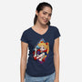 Moongirl Cartoon-Womens-V-Neck-Tee-nickzzarto