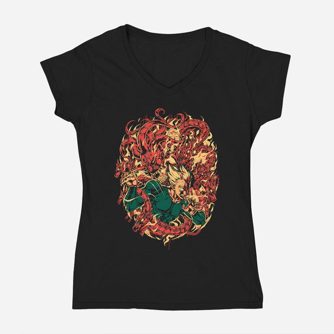All The Kings-Womens-V-Neck-Tee-Estudio Horta