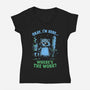 Where's The Work-Womens-V-Neck-Tee-Diego Gurgell