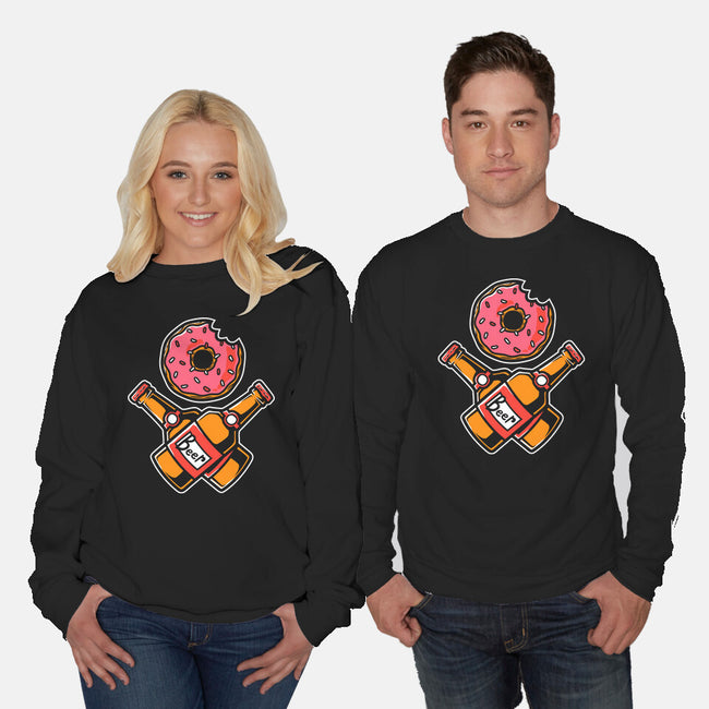 Donut And Beer-Unisex-Crew Neck-Sweatshirt-krisren28
