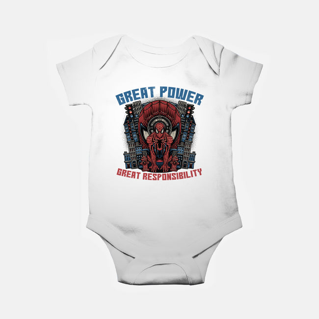 Great Power Great Responsibility-Baby-Basic-Onesie-glitchygorilla
