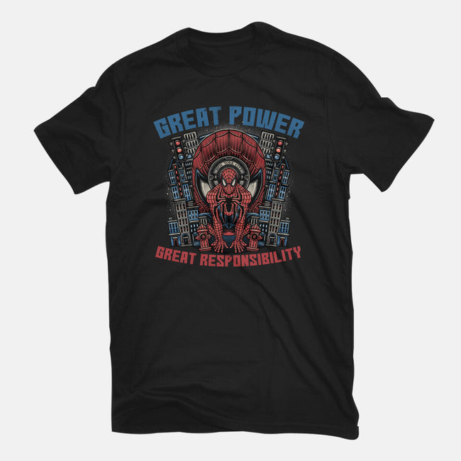 Great Power Great Responsibility-Womens-Fitted-Tee-glitchygorilla
