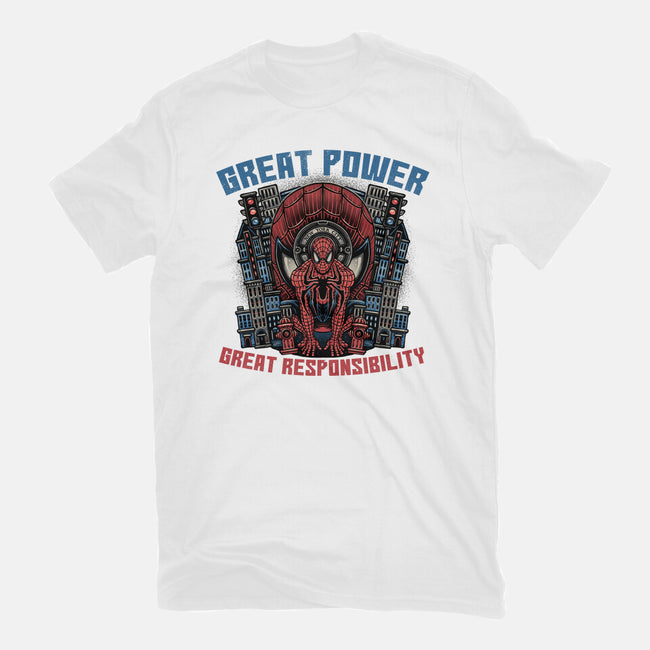 Great Power Great Responsibility-Womens-Fitted-Tee-glitchygorilla