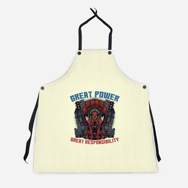 Great Power Great Responsibility-Unisex-Kitchen-Apron-glitchygorilla