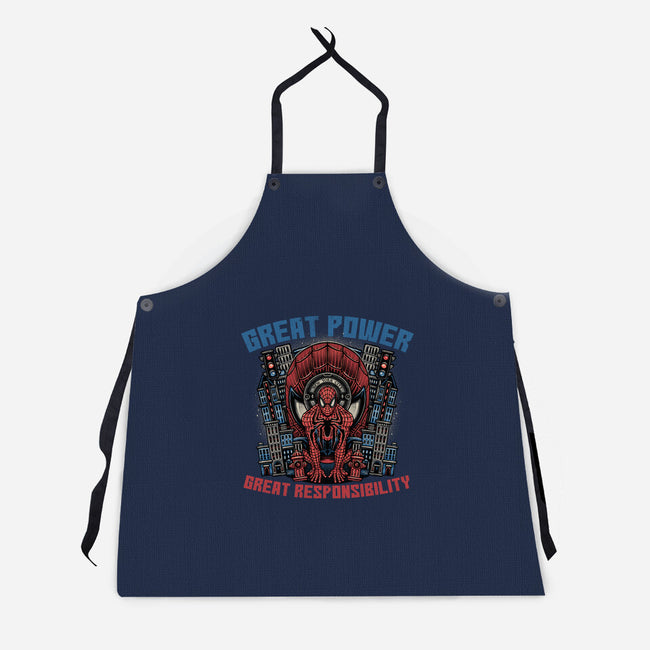 Great Power Great Responsibility-Unisex-Kitchen-Apron-glitchygorilla