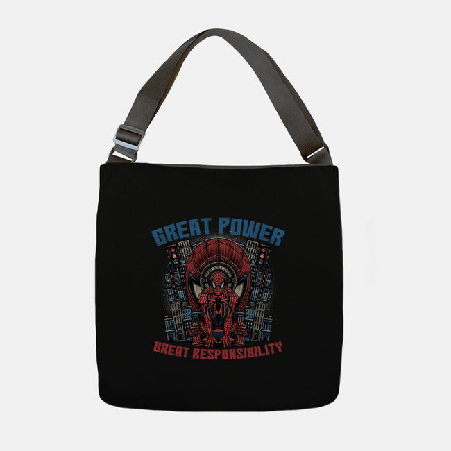 Great Power Great Responsibility-None-Adjustable Tote-Bag-glitchygorilla