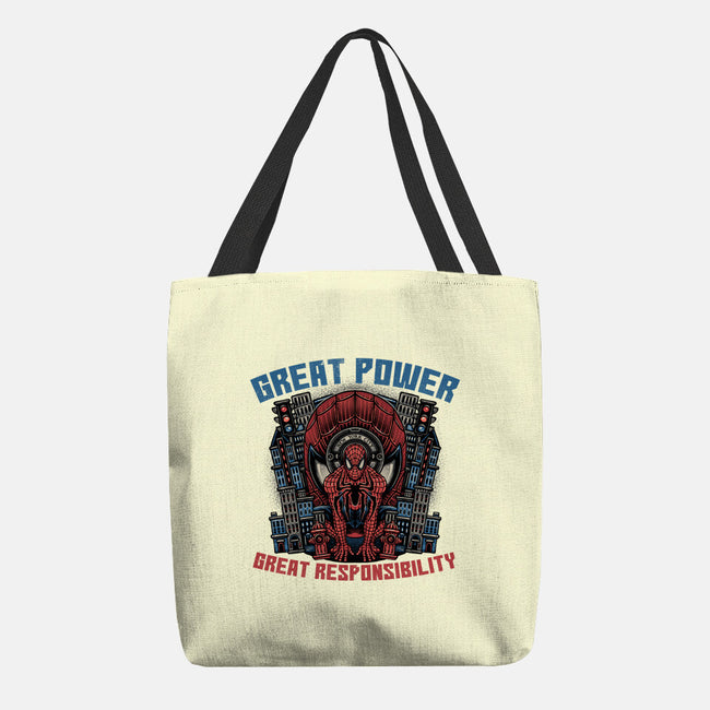 Great Power Great Responsibility-None-Basic Tote-Bag-glitchygorilla