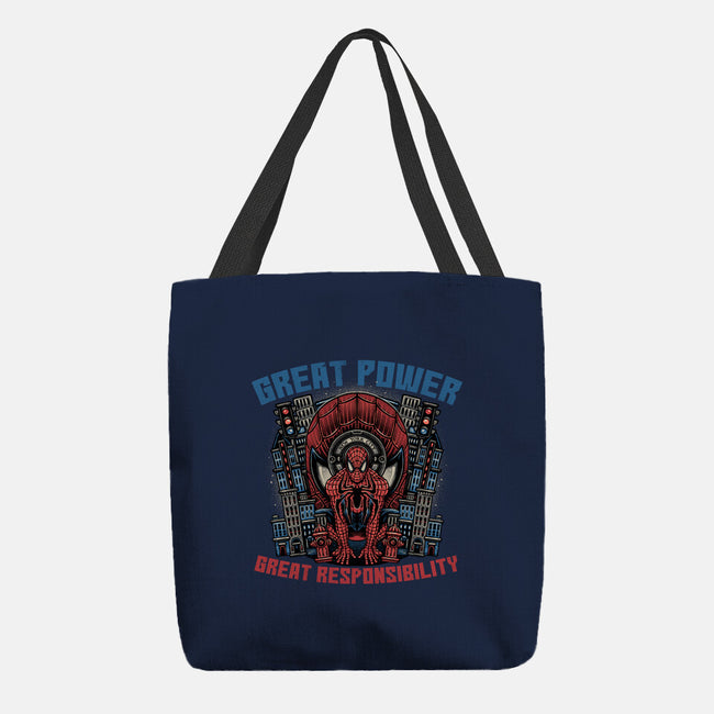Great Power Great Responsibility-None-Basic Tote-Bag-glitchygorilla