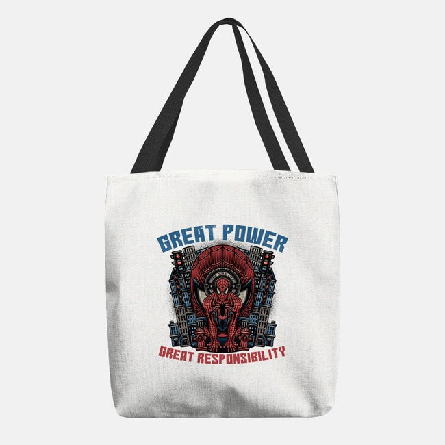 Great Power Great Responsibility-None-Basic Tote-Bag-glitchygorilla